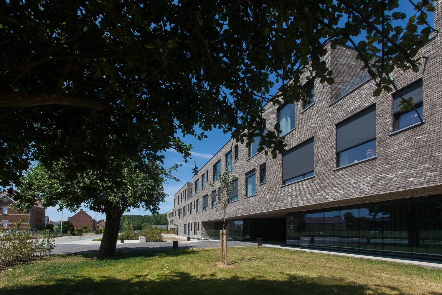 gebouw onder boom